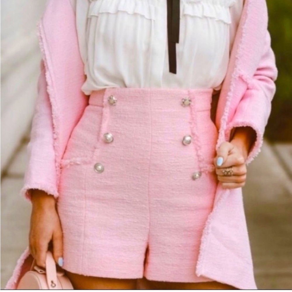 Pink Zara tweed/textured skirt size M. Gently used. - Picture 5 of 9